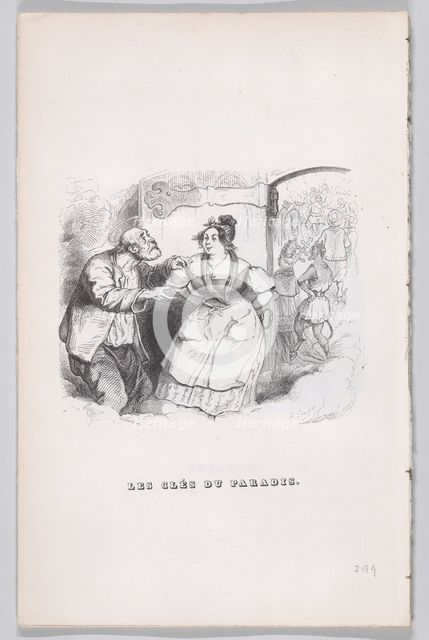 The Keys to Paradise from The Complete Works of Béranger, 1836. Creator: Pierre Francois Godard.
