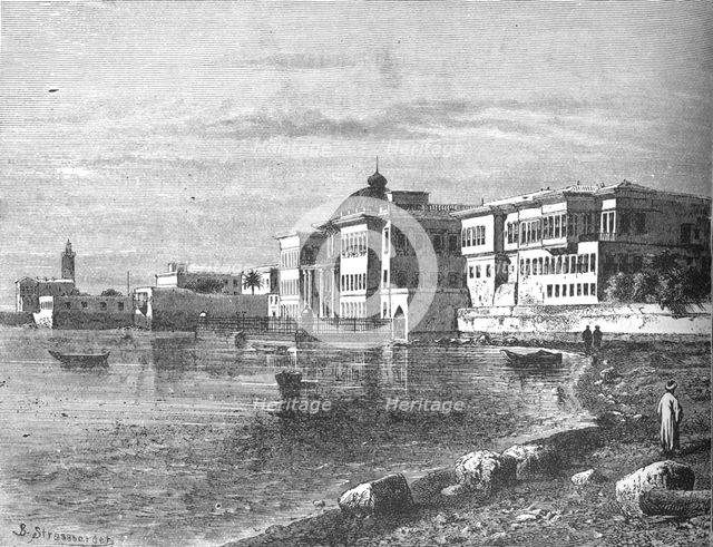'The Khedive's Palace at Ras-El-Tin, Alexandria', c1882-85.. Artists: Unknown, B Strassberger.