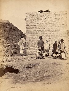The Khyber Pass, Pakistan: men in a group with rifles, c1900. Creator: Unknown