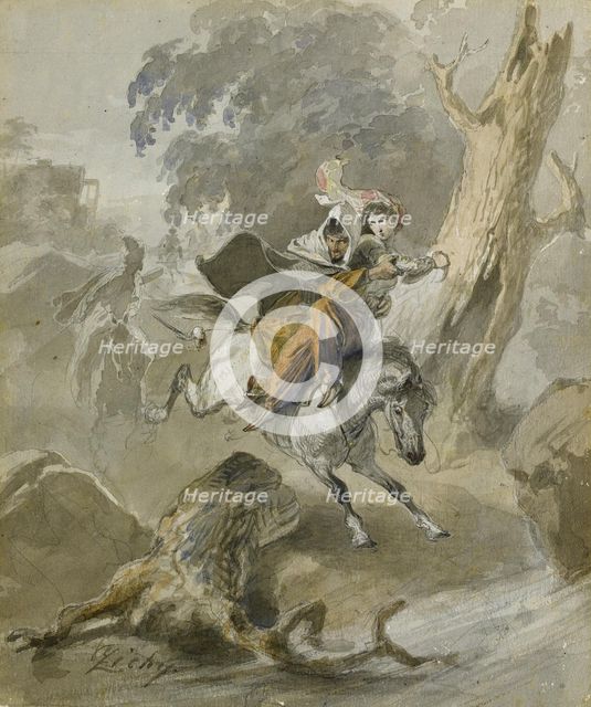 The Kidnap (From the Series Scènes du Caucase). Artist: Zichy, Mihály (1827-1906)