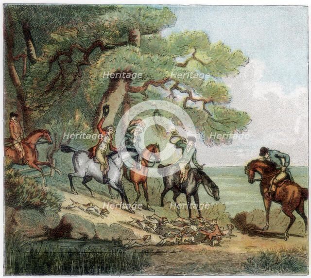 The kill, fox hunting, 1787 (1890). Artist: Unknown