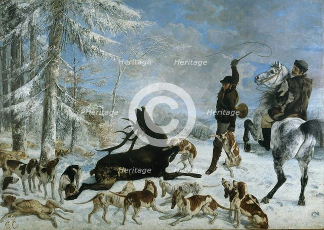 The kill of deer (L'Hallali au cerf), ca 1867.