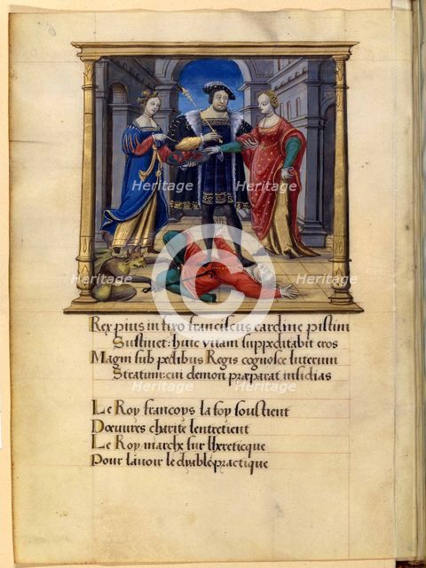 The king crushing the heresy, ca 1531.