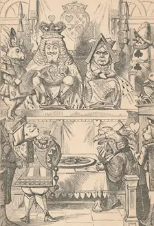 The King and Queen of Hearts in Court 1889. Artist: John Tenniel