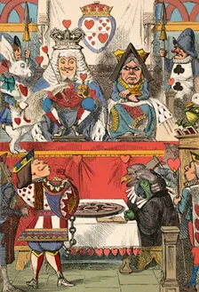 The King and Queen of Hearts in Court 1889. Artist: John Tenniel