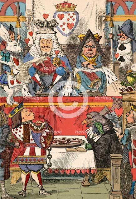 'The King and Queen of Hearts in Court', 1889. Artist: John Tenniel.
