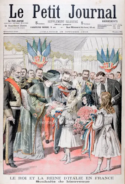 The King and Queen of Italy in France, 1903. Artist: Unknown