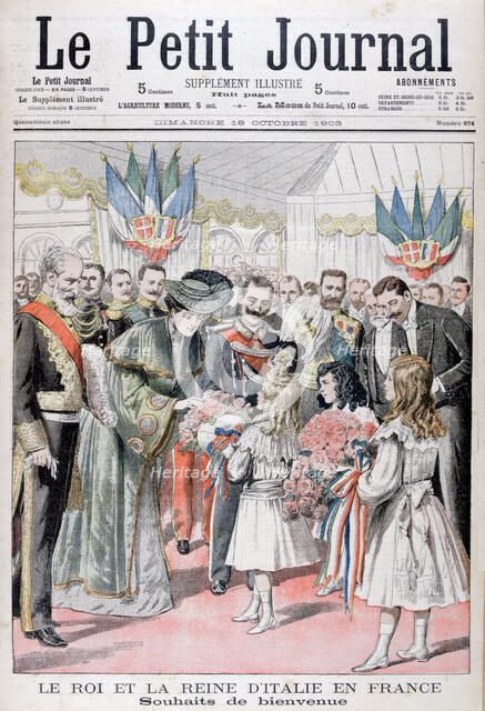 The King and Queen of Italy in France, 1903. Artist: Unknown