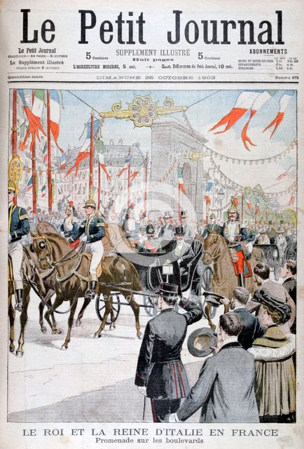 The King and Queen of Italy in France, 1903. Artist: Unknown