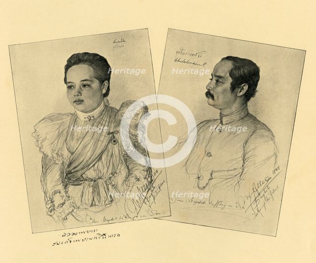 The King and Queen of Siam, 1898. Creator: Christian Wilhelm Allers.