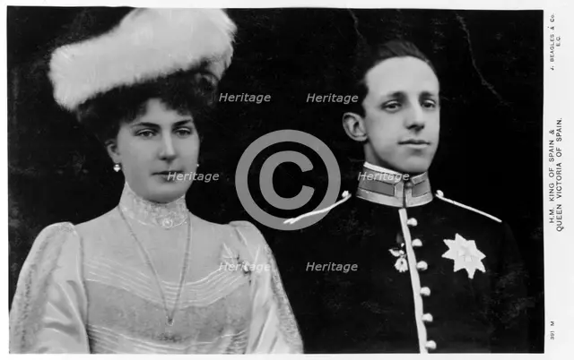 The King and Queen of Spain, c1900s-c1910s(?). Artist: Unknown