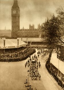 The King and Queen Approaching Westminster Abbey 1937. Creator: Photochrom Co Ltd of London