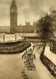 The King and Queen Approaching Westminster Abbey 1937. Creator: Photochrom Co Ltd of London