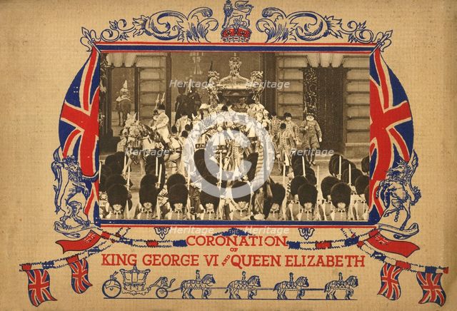 'The King and Queen Leaving Buckingham Palace', 1937. Creator: Photochrom Co Ltd of London.