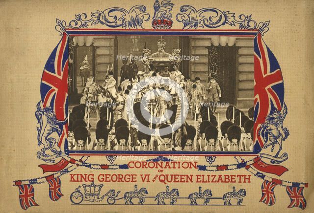 'The King and Queen Leaving Buckingham Palace', 1937. Creator: Photochrom Co Ltd of London.