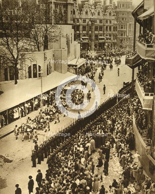 'The King and Queen Leaving Westminster Abbey', 1937. Creator: Photochrom Co Ltd of London.
