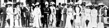 The King and Queen...Lord and Lady Derby...royal house-party at Knowsley Hall, 1909. Creator: Lafayette