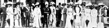 The King and Queen...Lord and Lady Derby...royal house-party at Knowsley Hall, 1909. Creator: Lafayette