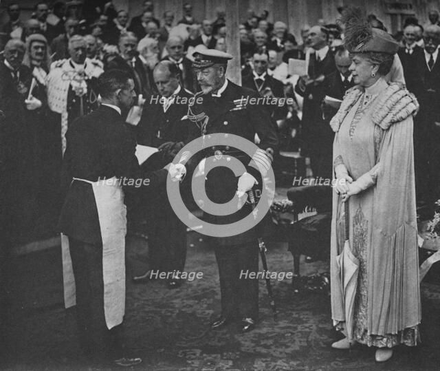 'The King and the Mason May 23rd 1925', (1928). Artist: Unknown.