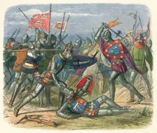 The King attacked by the Duke of Alencon 1415 (18640. Artist: James William Edmund Doyle