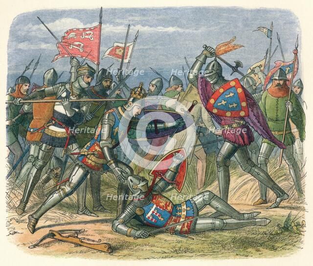 'The King attacked by the Duke of Alencon', 1415 (18640. Artist: James William Edmund Doyle.