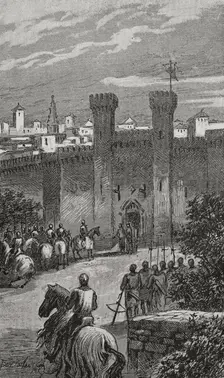 The king before the gate of Valencia, 1890. Creator: Joan Serra y Pausas