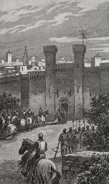 The king before the gate of Valencia, 1890. Creator: Joan Serra y Pausas