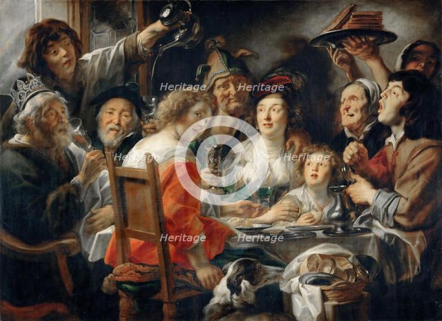 The King Drinks, or Family Meal on the Feast of Epiphany. Artist: Jordaens, Jacob (1593-1678)