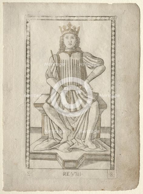 The King (from the Tarocchi, series E: Conditions of Man, #8), before 1467. Creator: Master of the E-Series Tarocchi (Italian, 15th century).