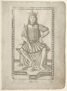 The King (from the Tarocchi, series E: Conditions of Man, #8), before 1467. Creator: Master of the E-Series Tarocchi (Italian, 15th century)