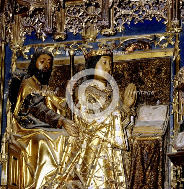 The King Juan II (1404-1454) King of Castile is assisted by Santiago Apostol, detail of the main …