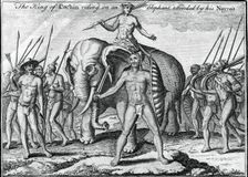 The King of Cochin riding on an elephant, attended by his Nayro's c1745