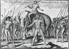 The King of Cochin riding on an elephant, attended by his Nayro's c1745