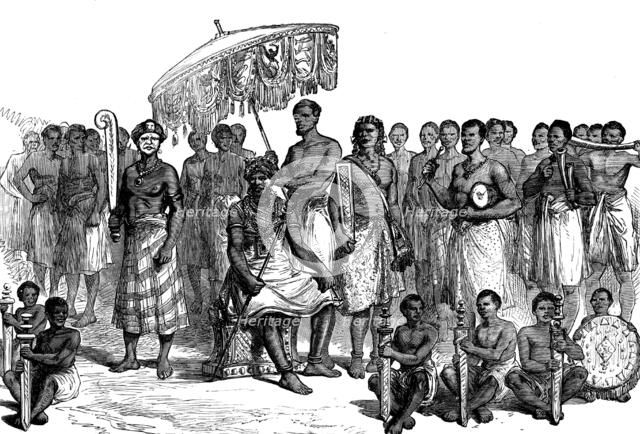 The King of Ashantee and his executioners, 1873. Creator: Unknown.