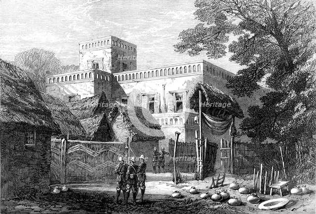 The King of Ashantee's Palace at Coomassie, viewed from the east, 1874.  Creator: Unknown.