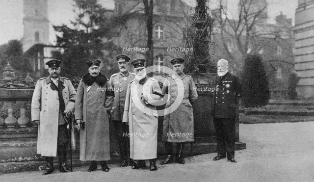 The King of Bavaria visiting the Imperial German Army headquarters, 1917. Artist: Unknown