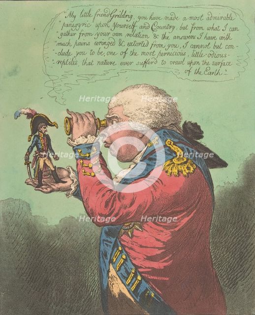 The King of Brobdingnag and Gulliver.-Vide. Swift's Gulliver: Voyage to Brobdingn..., June 26, 1803. Creator: James Gillray.