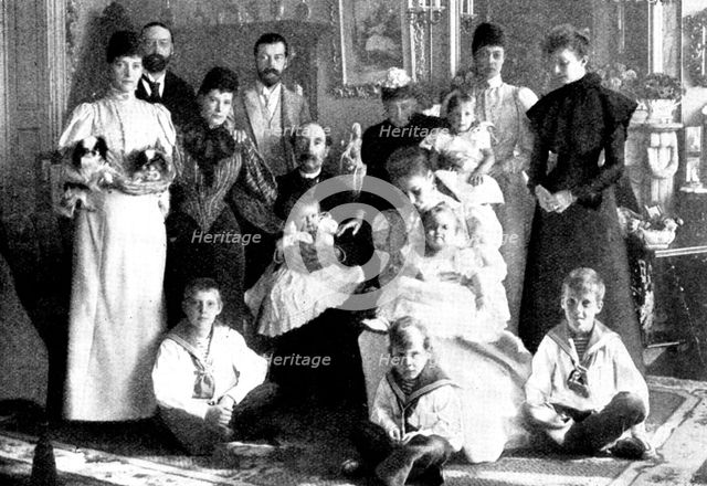 The King of Denmark's Eightieth Birthday: a royal group at Copenhagen, 1898. Creator: Unknown.