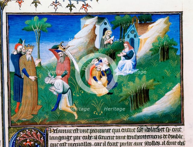 The King of Kashmir dispenses justice, late 13th century, (early 15th century). Creator: Boucicaut Master.