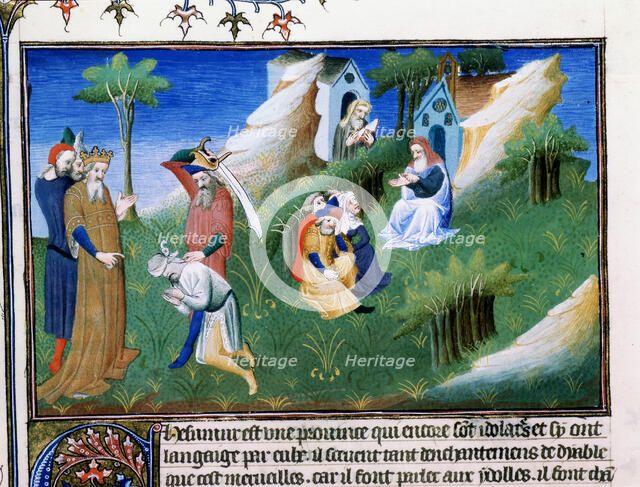 The King of Kashmir dispenses justice, late 13th century, (early 15th century). Creator: Boucicaut Master.