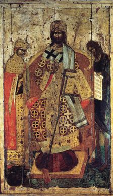The King of Kings (Upon the right Hand did Stand the), 14th century. Creator: Russian icon