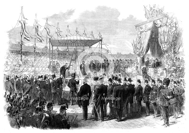 The King of Holland laying the foundation-stone of the Amsterdam ship-canal locks, 1870. Creator: Unknown.