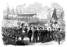 The King of Holland laying the foundation-stone of the Amsterdam ship-canal locks, 1870. Creator: Unknown