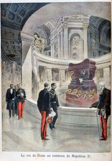 The King of Siam at the tomb of Napoleon I, Paris, 1897. Creator: Henri Meyer