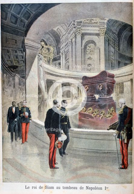 The King of Siam at the tomb of Napoleon I, Paris, 1897. Creator: Henri Meyer.