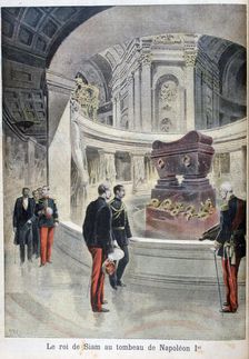 The King of Siam at the tomb of Napoleon I, Paris, 1897. Creator: Henri Meyer