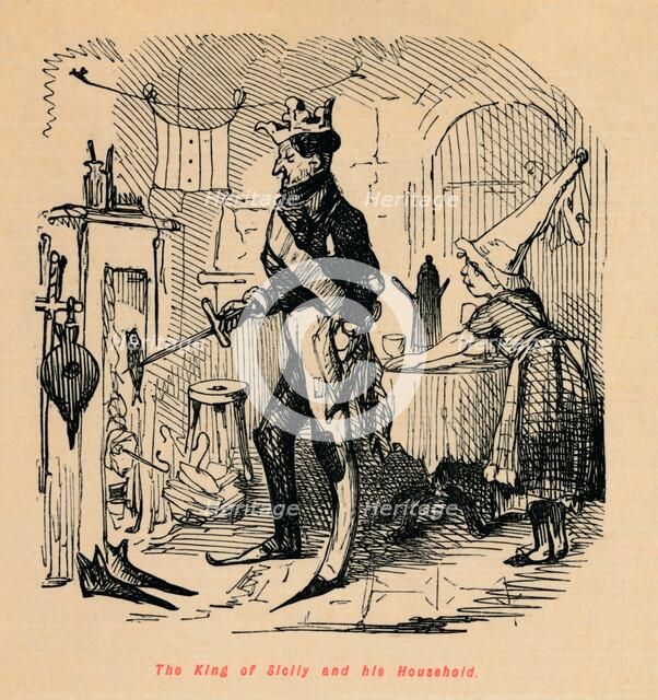 'The King of Sicily and his Household', . Artist: John Leech.