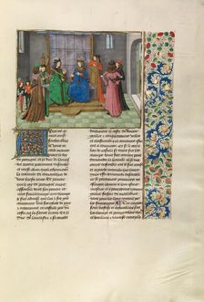 The King of Portugal and John of Gaunt Consulting, c1380s; Chroniques (Book Three), about 1480-1483. Creator: Master of the Getty Froissart