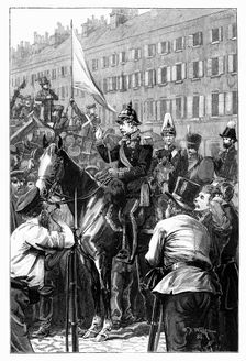 The King of Prussia Addressing the Berliners, 1848, (1900). Creator: William Barnes Wollen