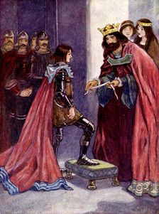 The King made the Black Prince a Knight of the Order of the Garter 1348, (1905). Artist: A S Forrest